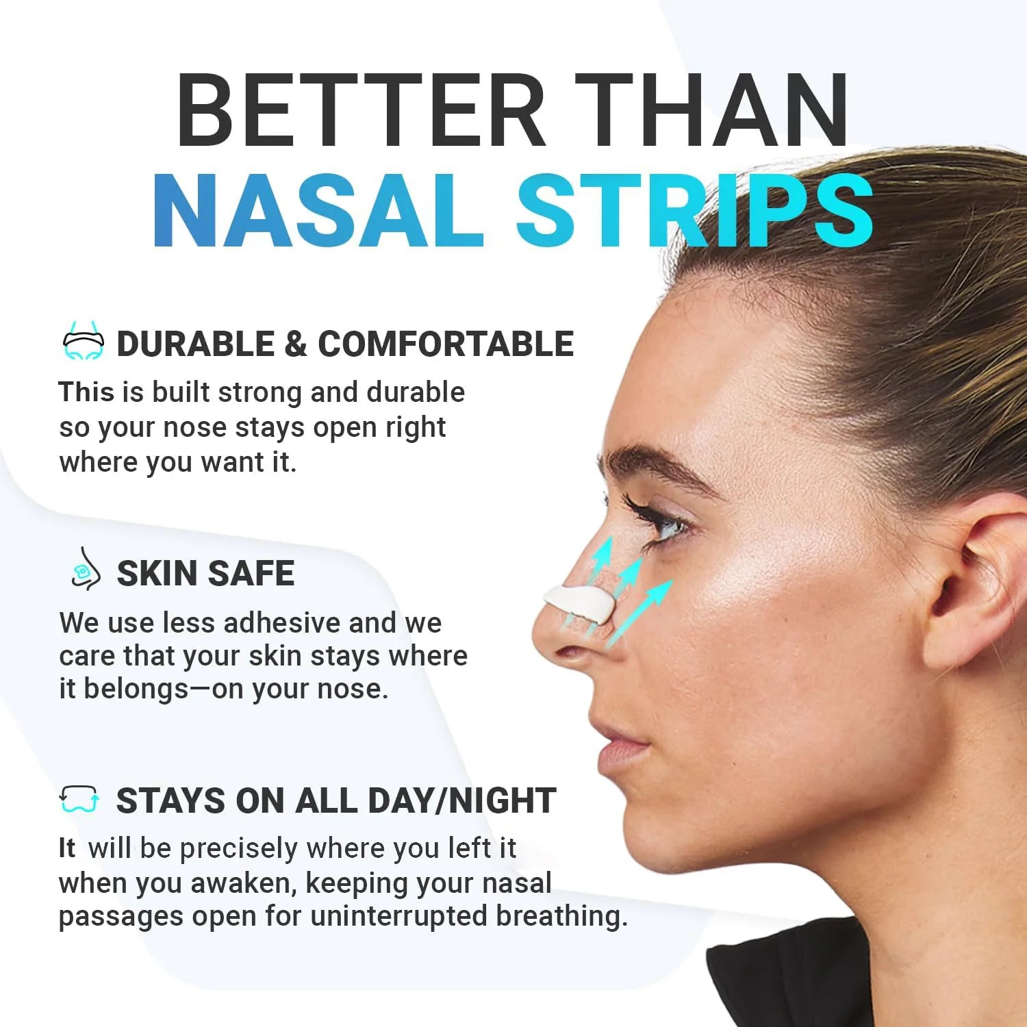 30Days/Box Nasal Breathing Dilators Kits Magnetic Nose Clip Strips Increase Sports Air Intake Improve Sleeping Anti Snoring