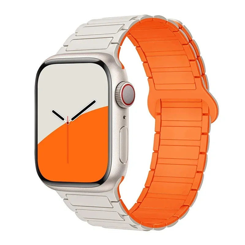 Magnetic Loop for Apple Watch Bands 44mm 40mm 49mm 45mm 41mm 38mm Silicone Bracelet iWatch Series 9 8 7 6 5 4 3 Se ultra 2 strap