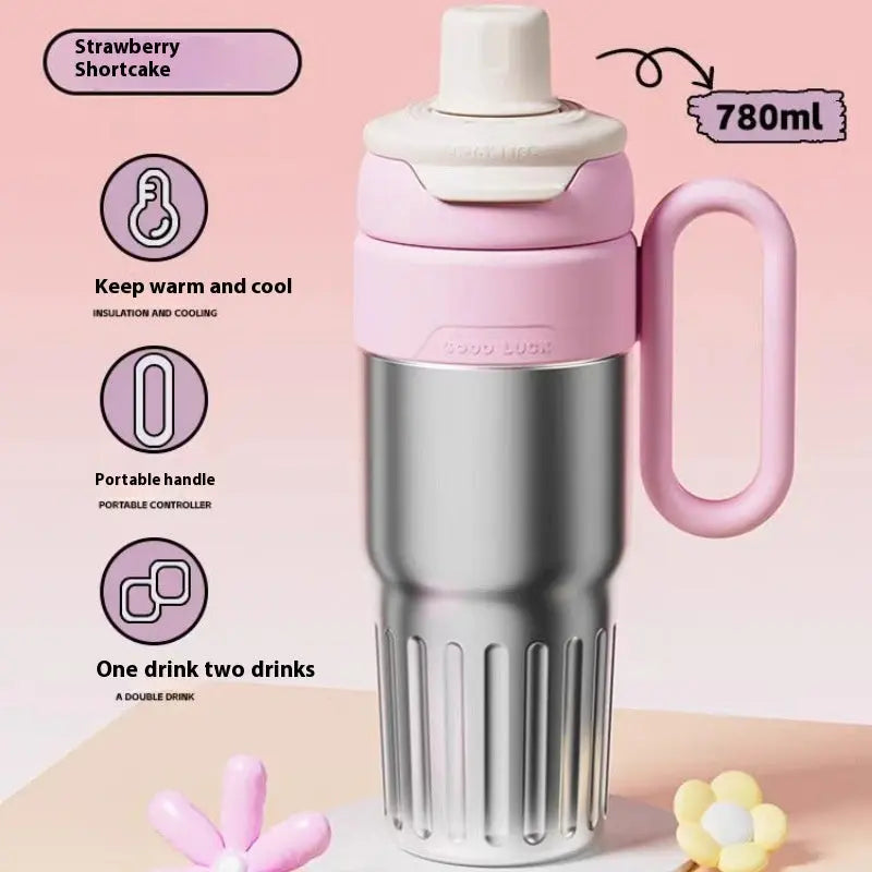 780ml Thermal Cup - Stainless Steel Coffee Thermos with Straw - Eyecatsher Eyecatsher