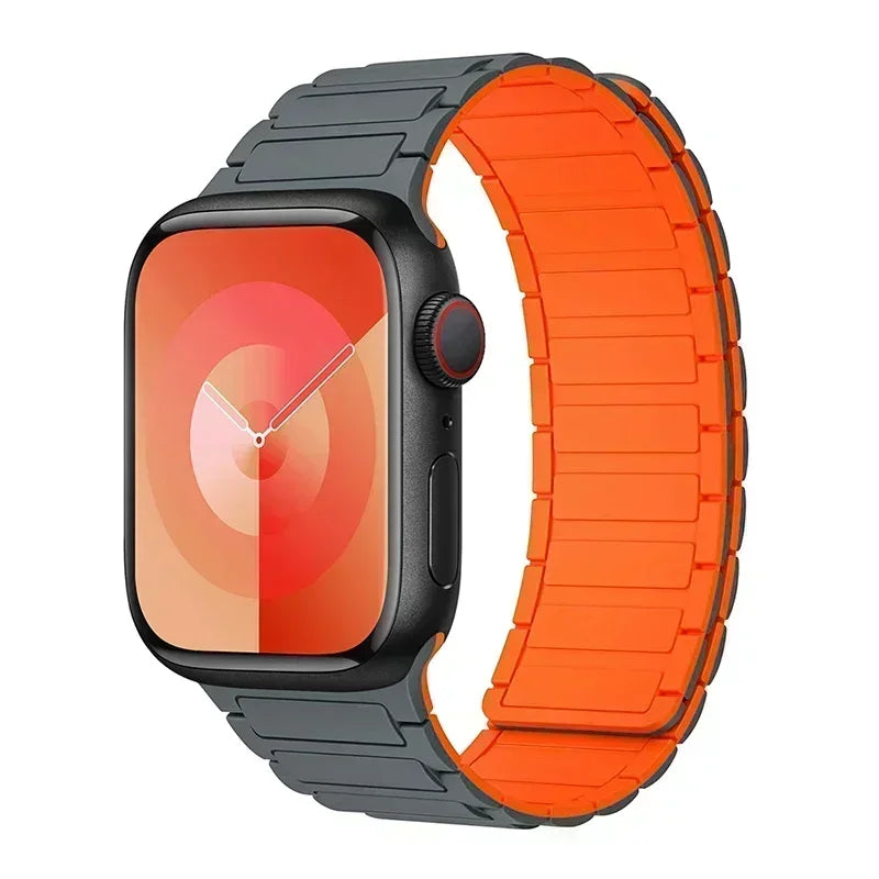 Silicone Strap for Apple Watch 46mm 42mm 49mm 45mm 41mm 44mm 40mm Magnetic Band for lWatch Ultra 2 Series 10 9 8 7 6 SE 5 4 3