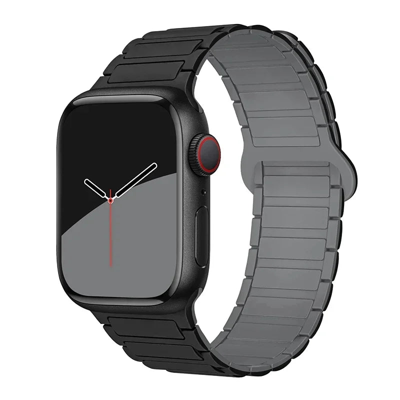 Magnetic Loop for Apple Watch Bands 44mm 40mm 49mm 45mm 41mm 38mm Silicone Bracelet iWatch Series 9 8 7 6 5 4 3 Se ultra 2 strap