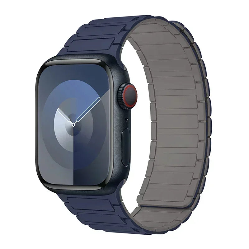 Silicone Strap for Apple Watch 46mm 42mm 49mm 45mm 41mm 44mm 40mm Magnetic Band for lWatch Ultra 2 Series 10 9 8 7 6 SE 5 4 3
