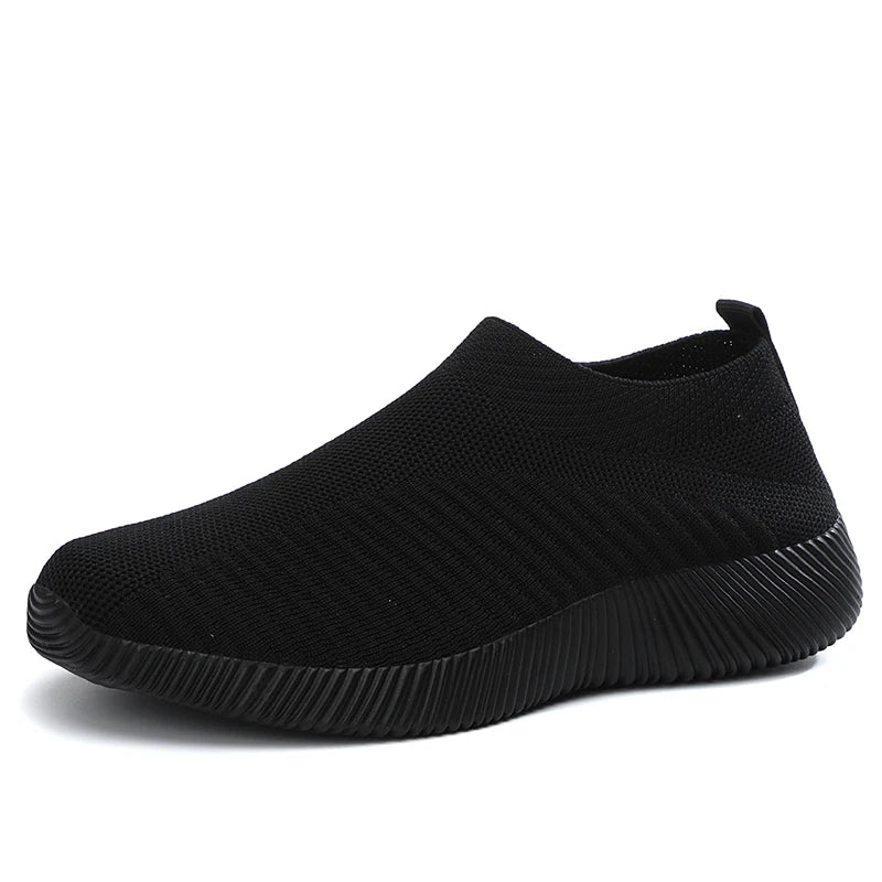 Women's Sneakers Breathable Solid Color Mesh Woven Outdoor Lightweight Low Top Walking Running Sports Socks Tennis Shoes