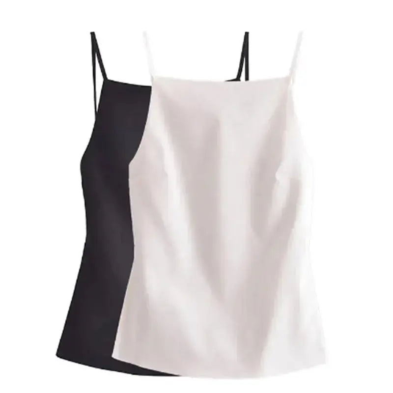 Women's Backless Crop Top - Sleeveless Summer Party Top with Straps