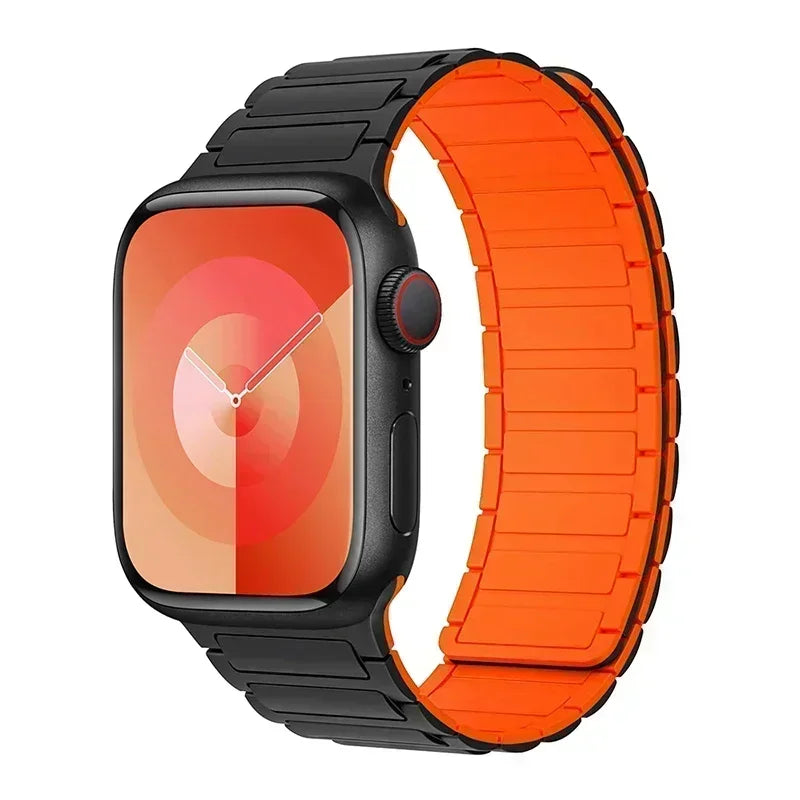 Silicone Strap for Apple Watch 46mm 42mm 49mm 45mm 41mm 44mm 40mm Magnetic Band for lWatch Ultra 2 Series 10 9 8 7 6 SE 5 4 3