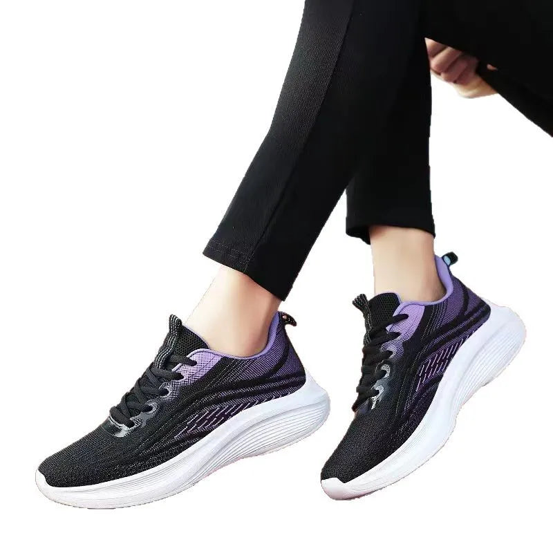 2025 Breathable Lace-up Running Shoes for Women Air Cushion Athletic Sneakers Lightweight Air Mesh Outdoor Sports Training Shoes