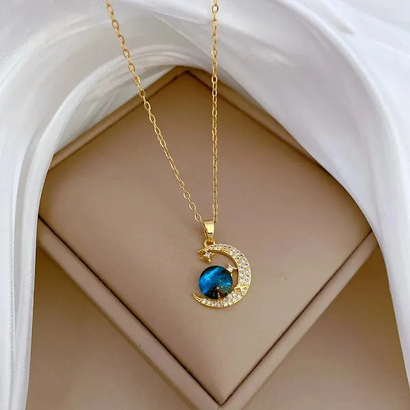 Y2K Starry Sky Necklace - Star and Moon Clavicle Chain
