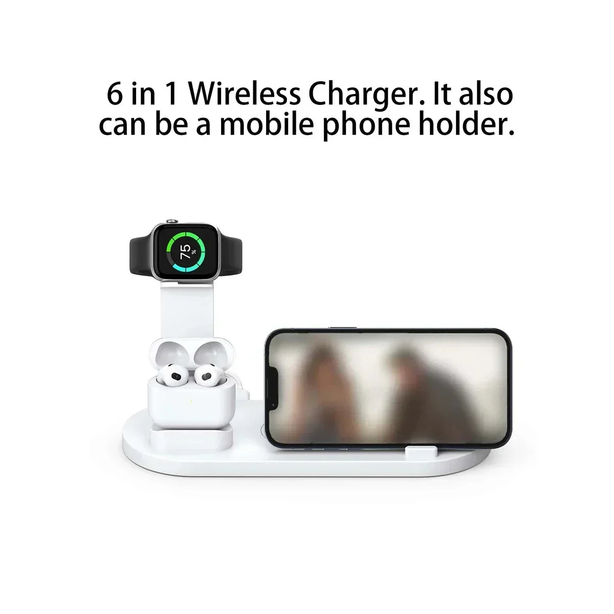 100W 7 In 1 Wireless Charger Stand For iPhone 16-12 Apple Watch 9/8/7/6 Airpods Pro2/1 Phone Chargers Fast Charging Dock Station