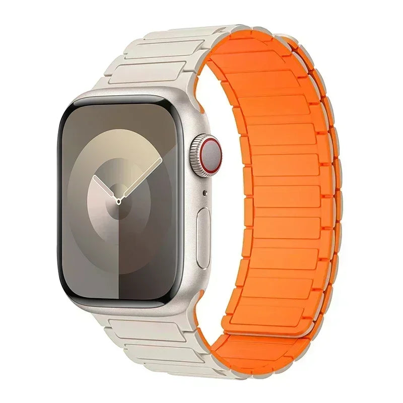 Silicone Strap for Apple Watch 46mm 42mm 49mm 45mm 41mm 44mm 40mm Magnetic Band for lWatch Ultra 2 Series 10 9 8 7 6 SE 5 4 3