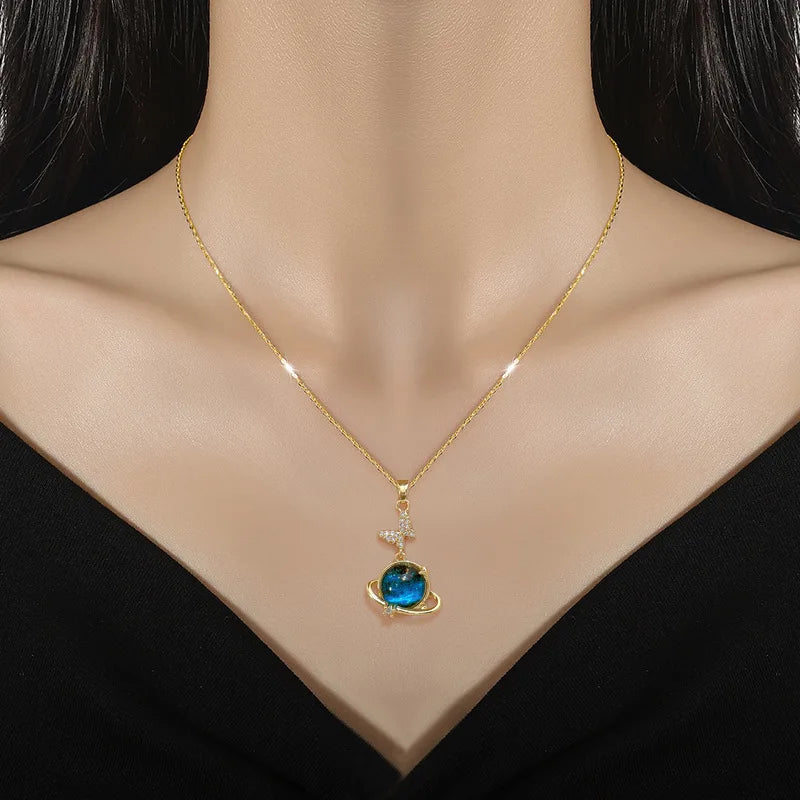 Y2K Starry Sky Necklace - Star and Moon Clavicle Chain