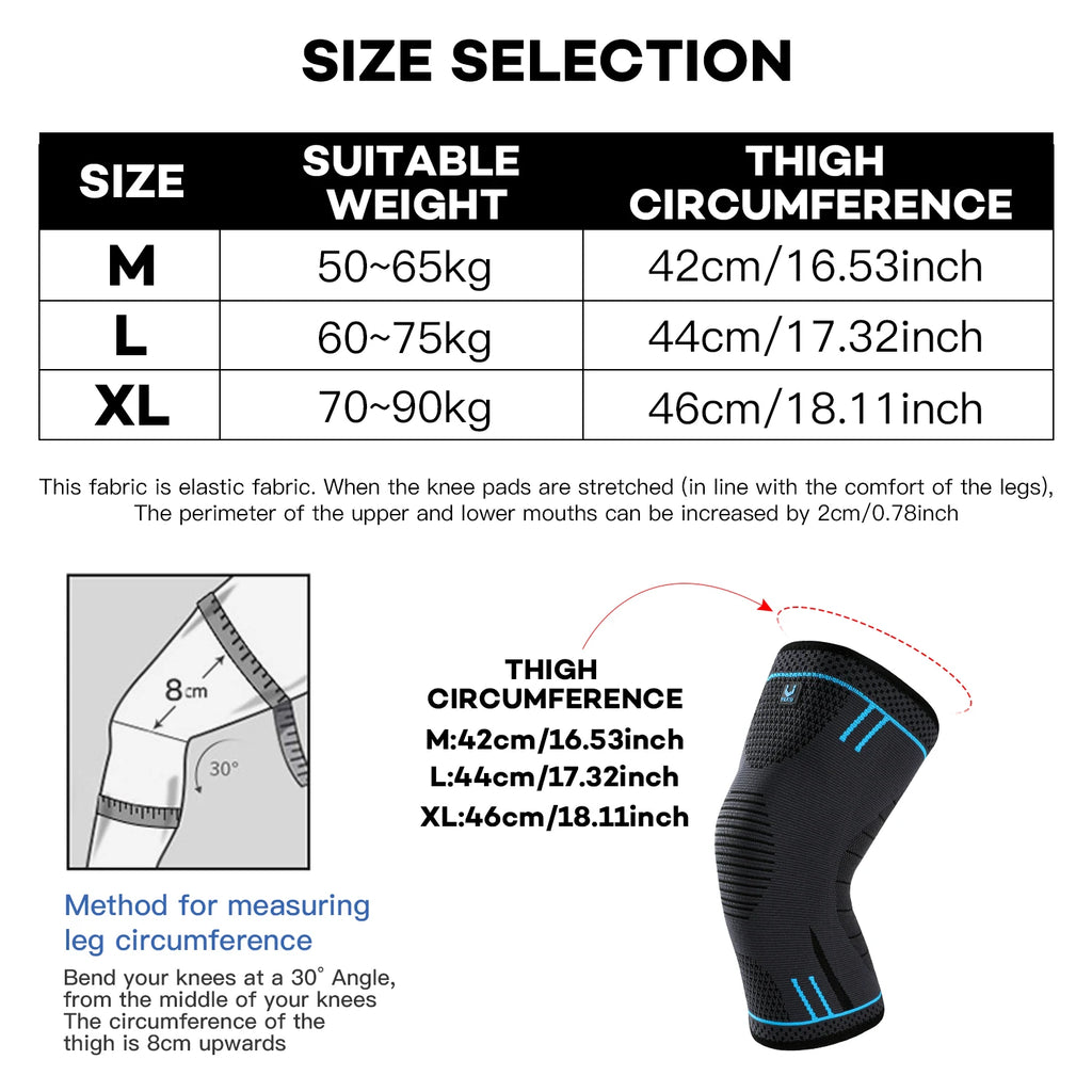 1 Pc Compression Knee Support Sleeve Elastic Knee Pads Brace Springs Gym Sports Protector Basketball Hiking leg guards