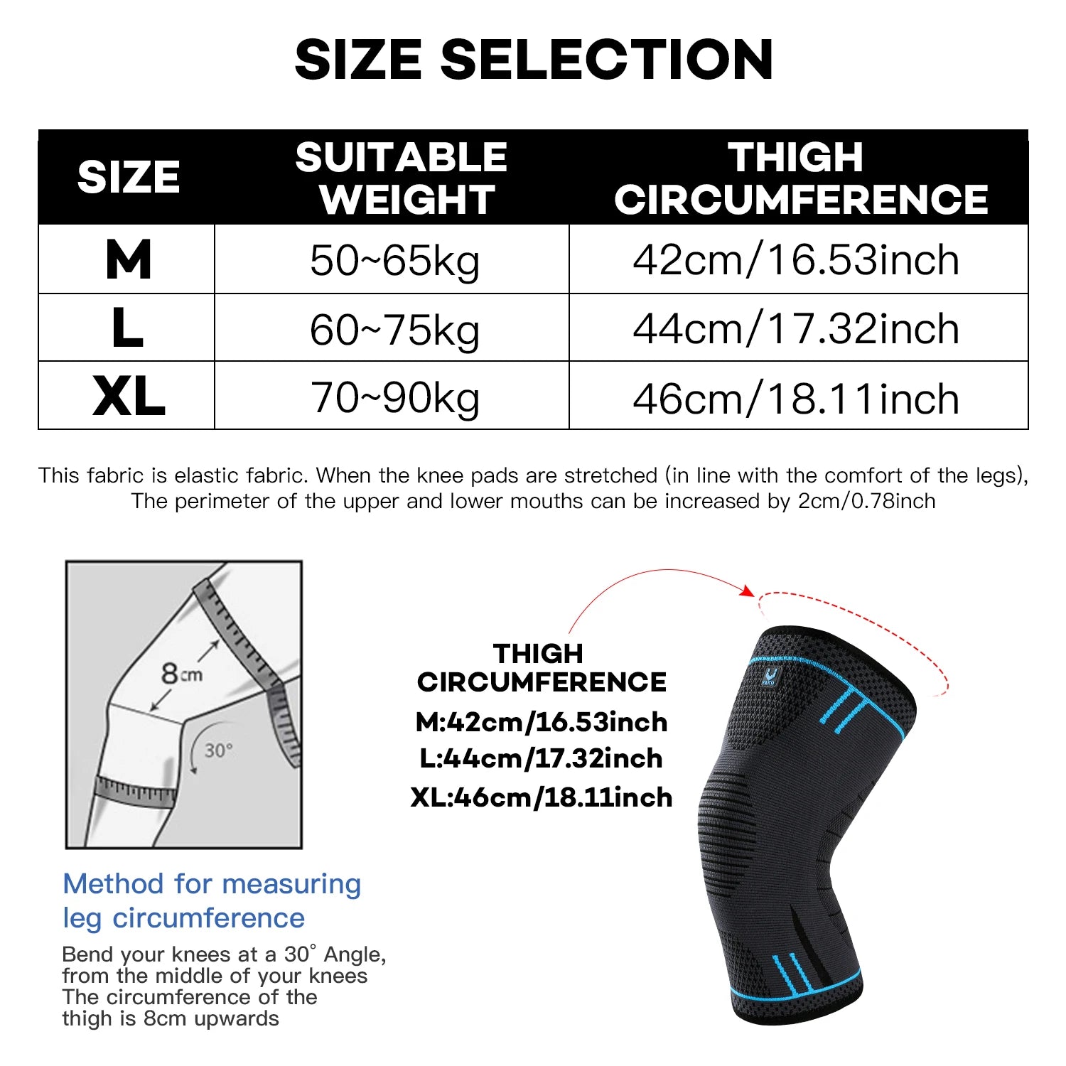 1 Pc Compression Knee Support Sleeve Elastic Knee Pads Brace Springs Gym Sports Protector Basketball Hiking leg guards