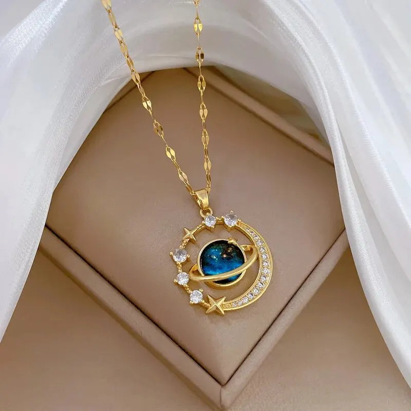 Y2K Starry Sky Necklace - Star and Moon Clavicle Chain