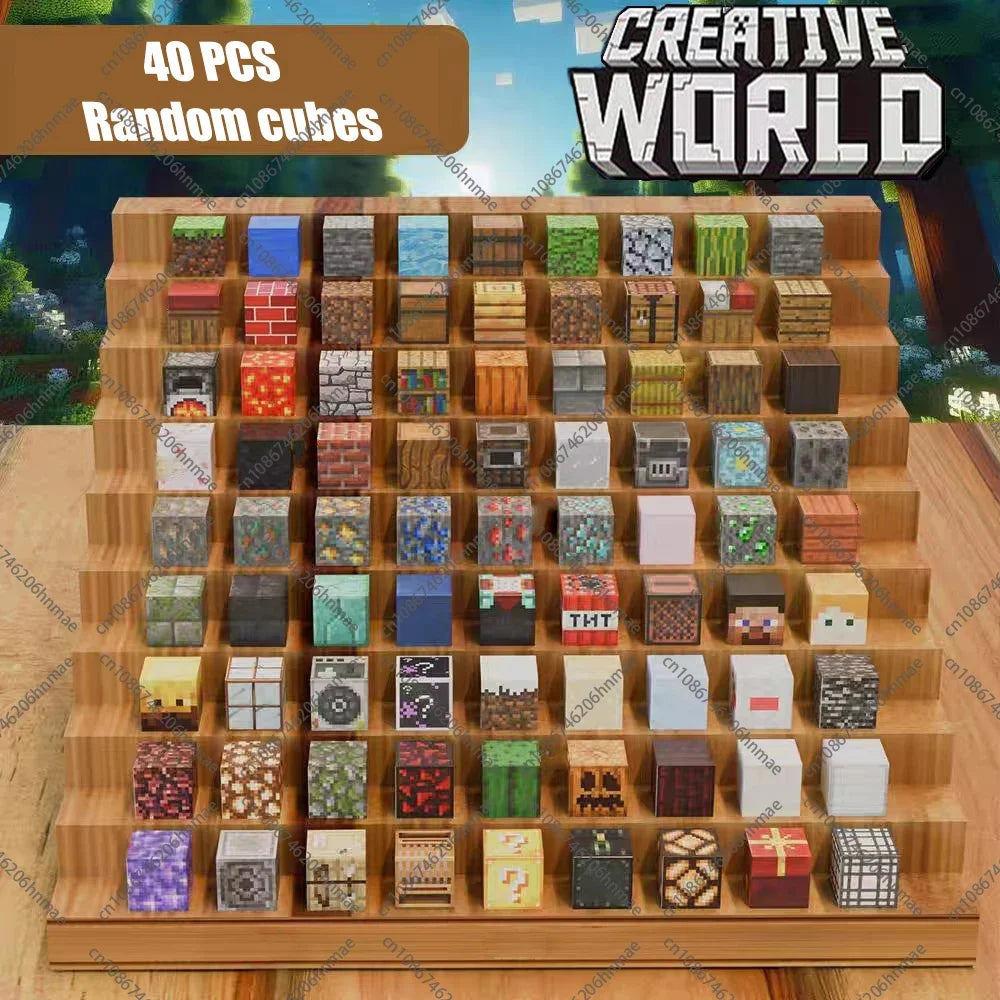 Magnetic Building Blocks Mine World Magnet Cube Set for Boy Girl Kid Age 3+ DIY Pixel style Model Base plate STEM Toy Baseplate