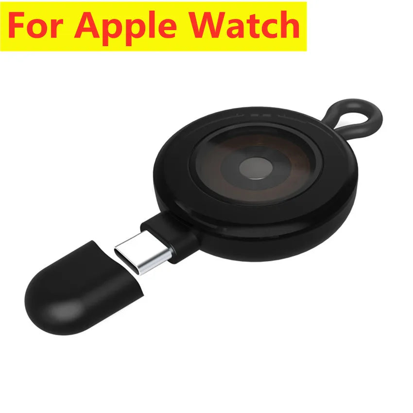 Tiny Magnetic Watch Wireless Charger For Apple Watch series 9 8 7 6 5 SE Type C For iPhone convert for iWatch Series 6 5 3 2 1