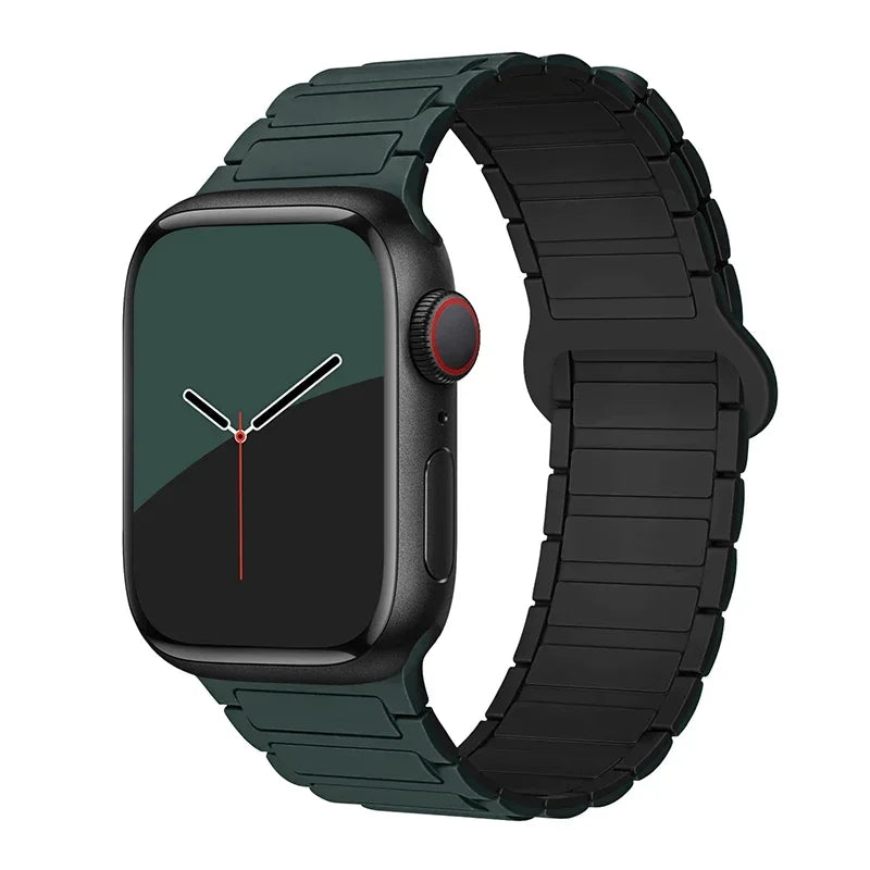Magnetic Loop for Apple Watch Bands 44mm 40mm 49mm 45mm 41mm 38mm Silicone Bracelet iWatch Series 9 8 7 6 5 4 3 Se ultra 2 strap