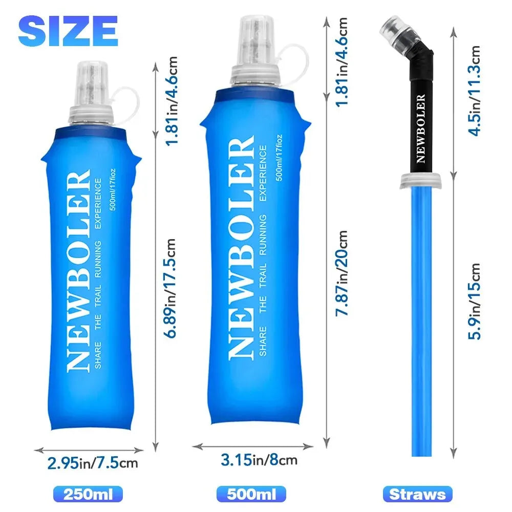 Collapsible Water Bottle - Soft Flask for Running & Camping