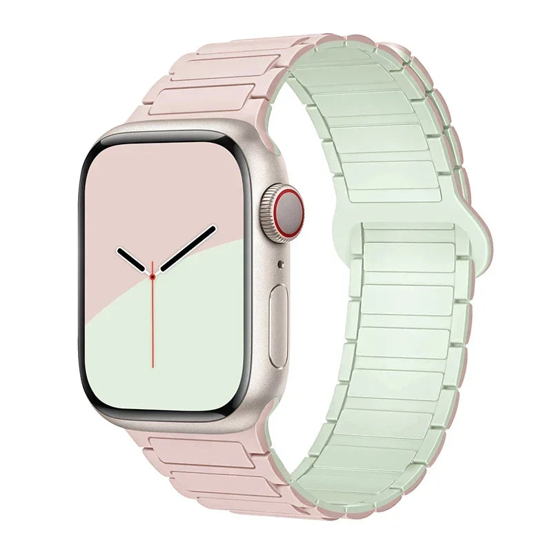 Magnetic Loop for Apple Watch Bands 44mm 40mm 49mm 45mm 41mm 38mm Silicone Bracelet iWatch Series 9 8 7 6 5 4 3 Se ultra 2 strap