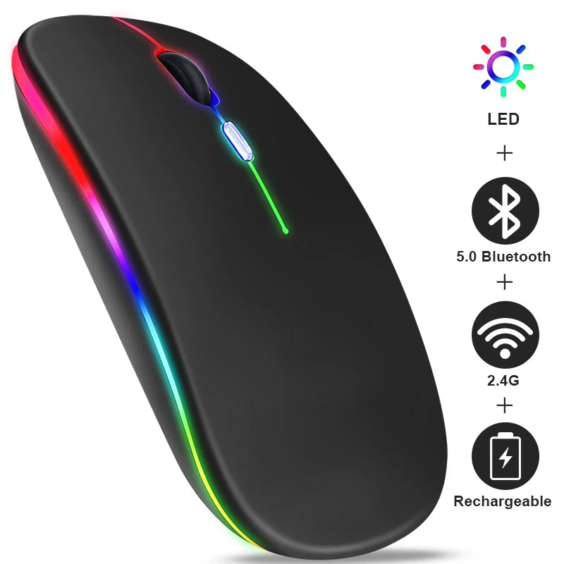 2025New Wireless Mouse Gaming Mouse Backlight USB Compatible RGB Rechargeable Mice Silent Backlit Ergonomic  Mouse for Laptop PC