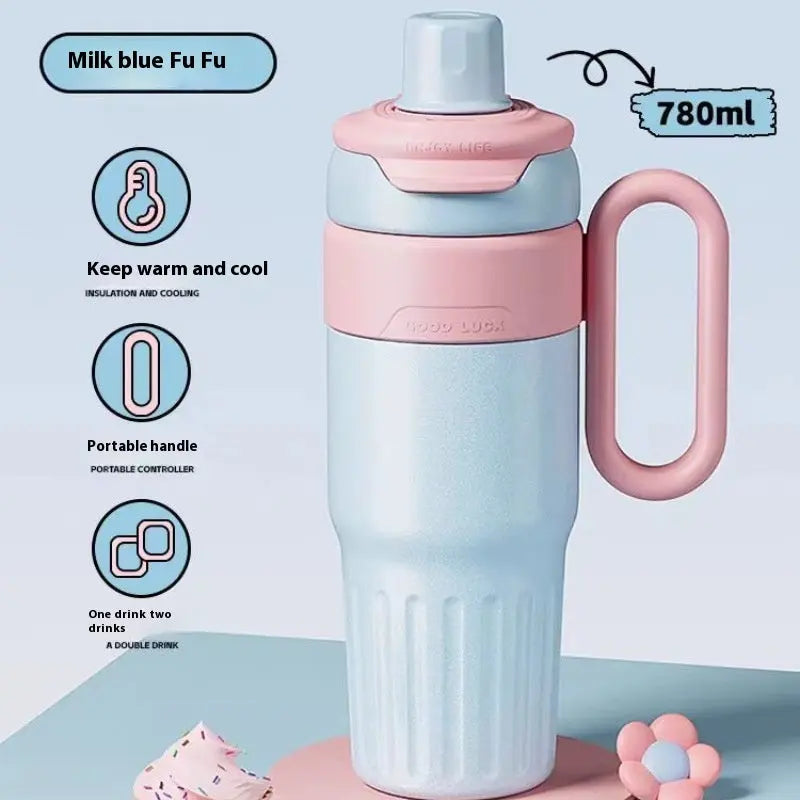 780ml Thermal Cup - Stainless Steel Coffee Thermos with Straw - Eyecatsher Eyecatsher