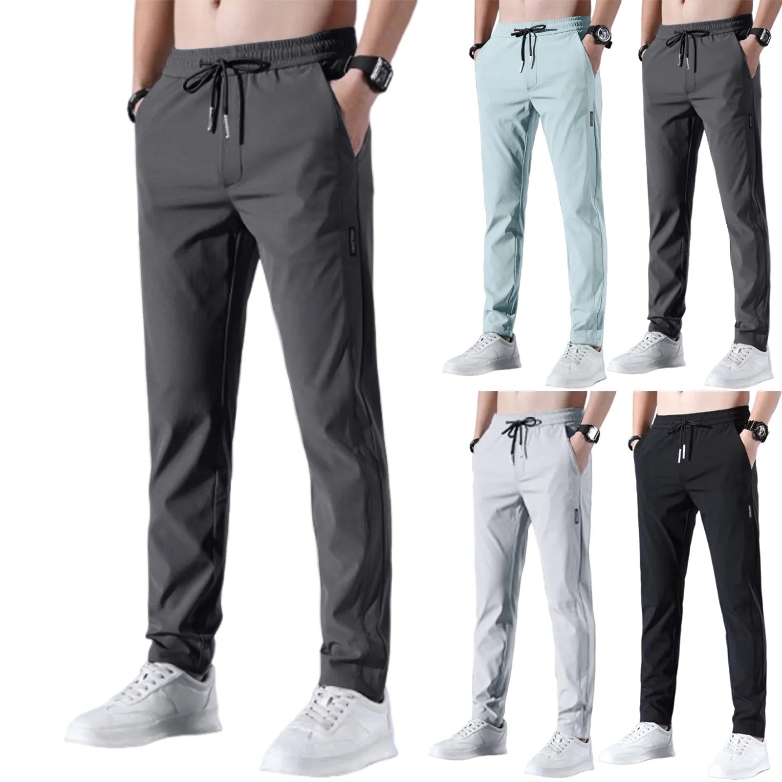 Men's Fast Dry Stretch Pants - Ice Silk Breathable Trousers