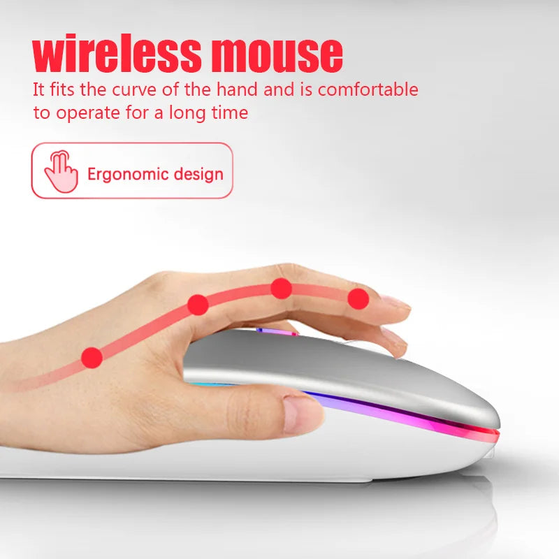 2025New Wireless Mouse Gaming Mouse Backlight USB Compatible RGB Rechargeable Mice Silent Backlit Ergonomic  Mouse for Laptop PC