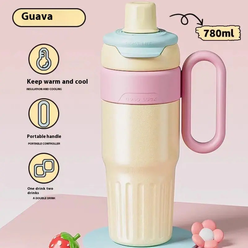 780ml Thermal Cup - Stainless Steel Coffee Thermos with Straw - Eyecatsher Eyecatsher