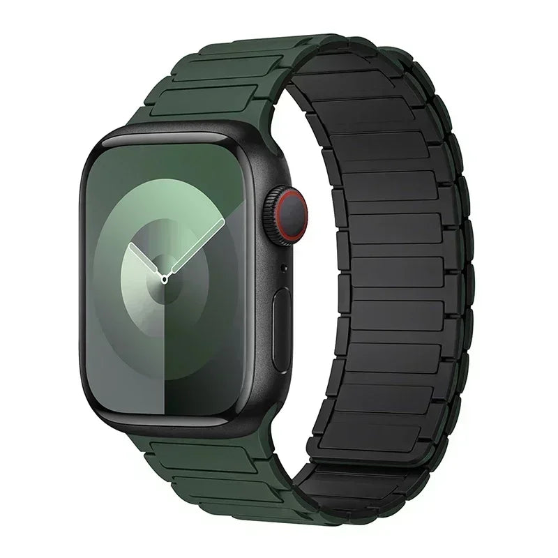Silicone Strap for Apple Watch 46mm 42mm 49mm 45mm 41mm 44mm 40mm Magnetic Band for lWatch Ultra 2 Series 10 9 8 7 6 SE 5 4 3