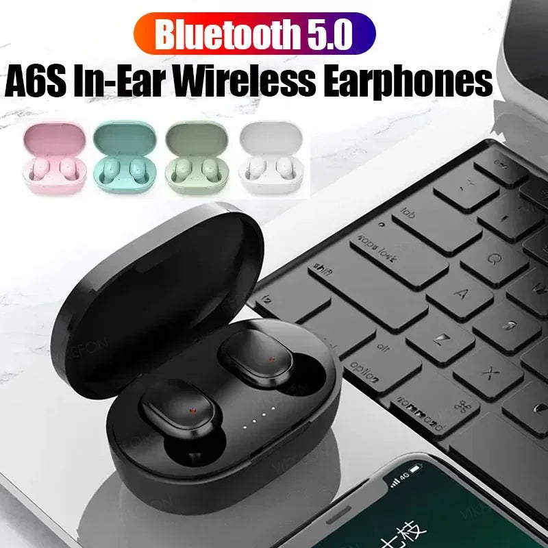 Original A6S TWS Headset Wireless Earphones Bluetooth Headphones Sport Stereo Fone Bluetooth Earbuds for Xiaomi Huawei iPhone