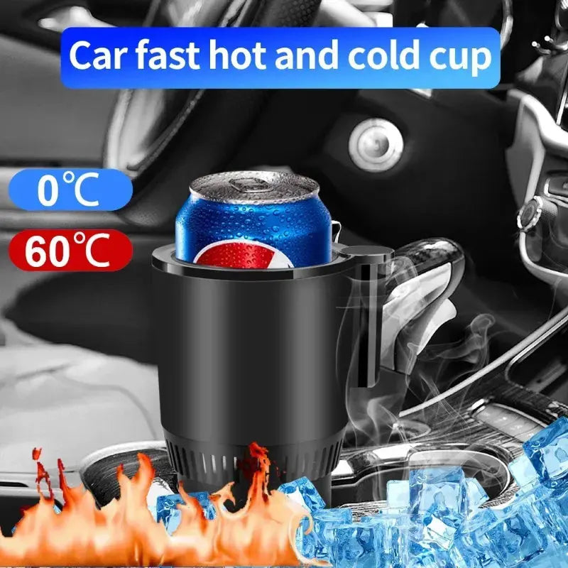 2 In1 Car Heating Cooling Cup 12V Smart Car Cup Holder Digital Temperature Display Drink Cup Warmer Cooler Mini Car Refrigerator Eyecatsher