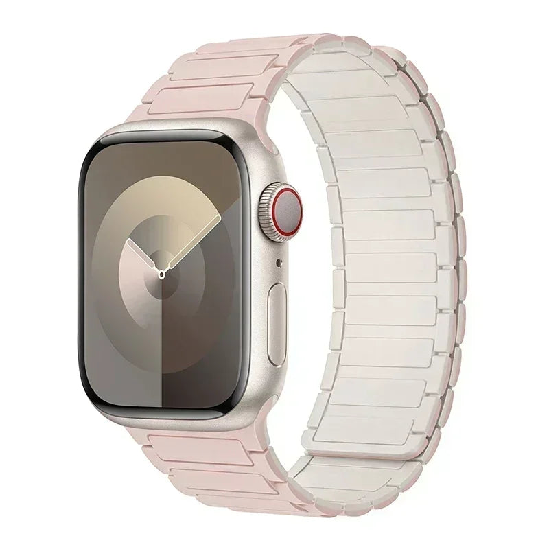 Silicone Strap for Apple Watch 46mm 42mm 49mm 45mm 41mm 44mm 40mm Magnetic Band for lWatch Ultra 2 Series 10 9 8 7 6 SE 5 4 3