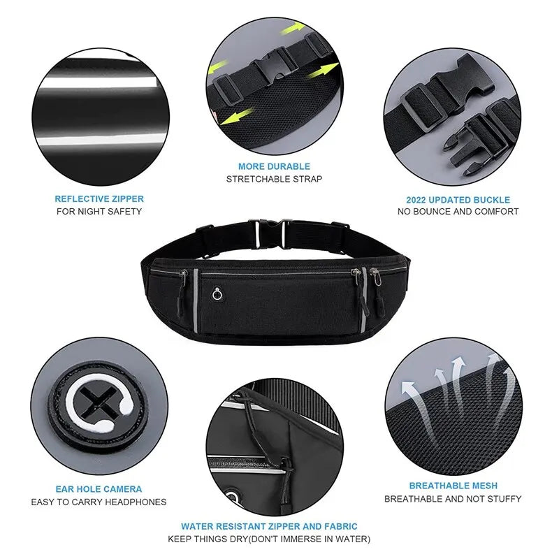 Professional Running Waist Bag - Sports Belt Phone Pouch