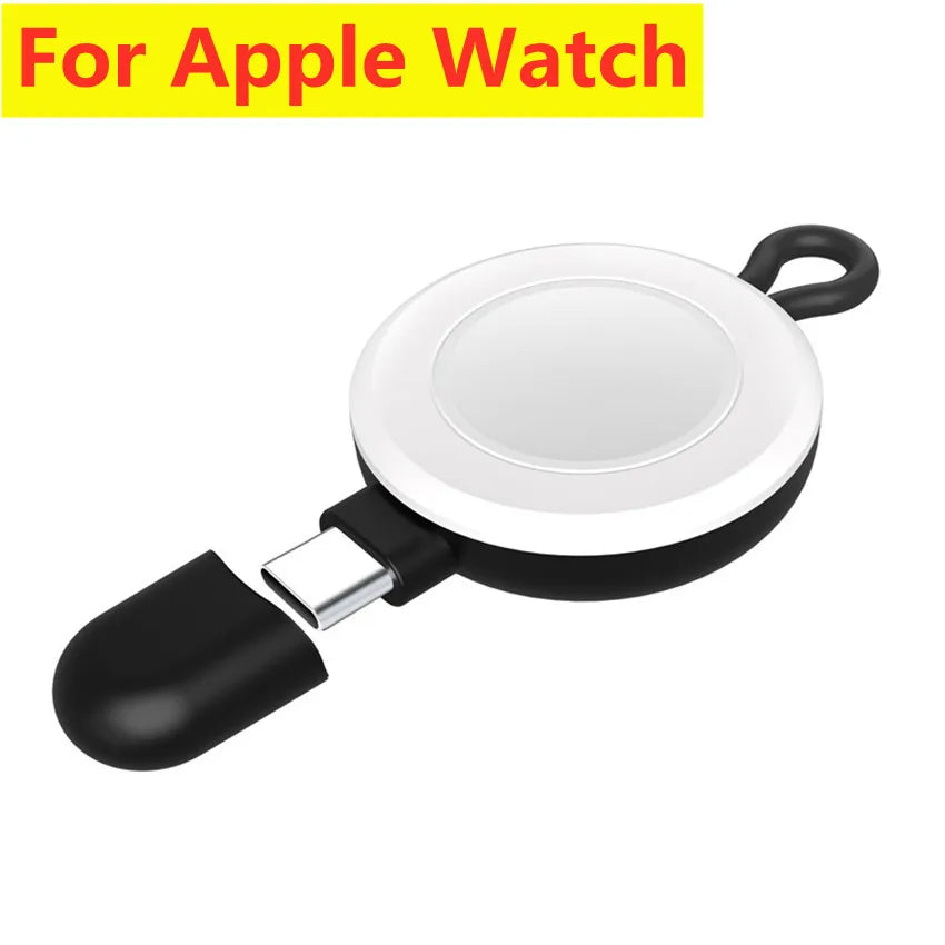 Tiny Magnetic Watch Wireless Charger For Apple Watch series 9 8 7 6 5 SE Type C For iPhone convert for iWatch Series 6 5 3 2 1