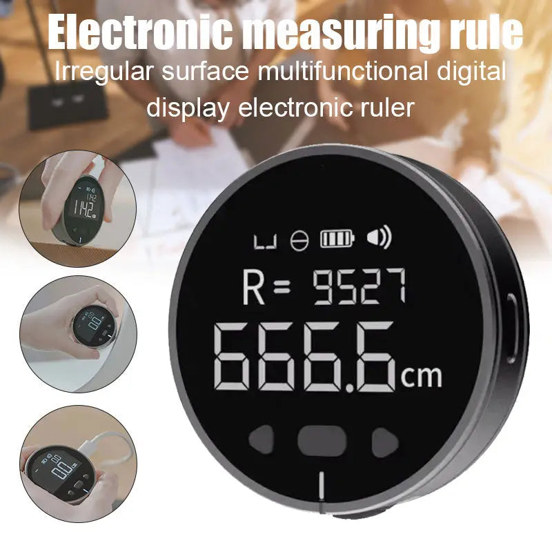 Distance Measuring Instrument Electronic Measuring Ruler Tape Measure High Definition Digital LCD High Precision Electronic Measuring Ruler Tool Eyecatsher