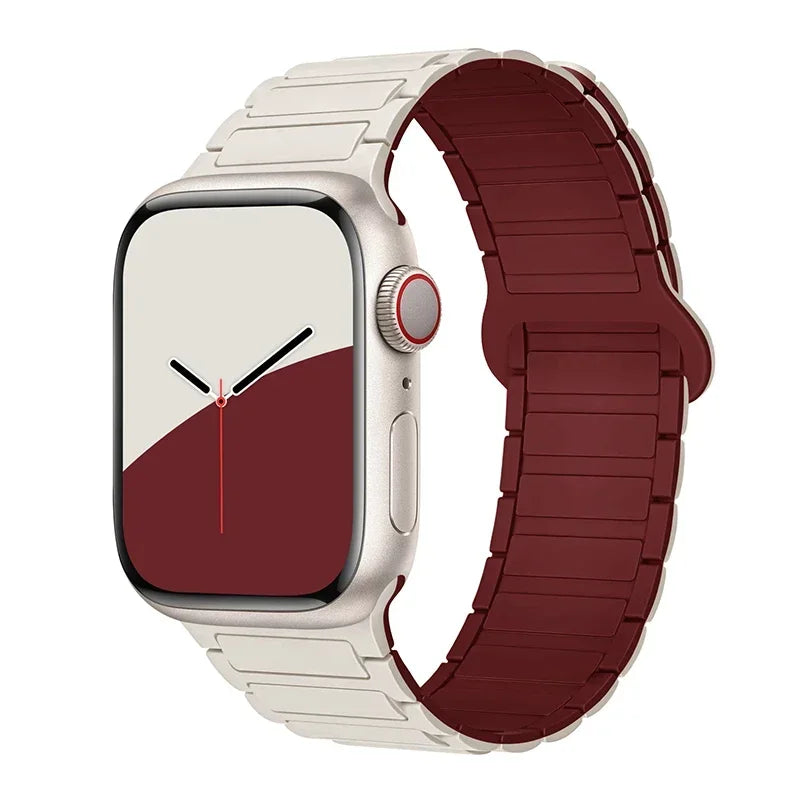 Magnetic Loop for Apple Watch Bands 44mm 40mm 49mm 45mm 41mm 38mm Silicone Bracelet iWatch Series 9 8 7 6 5 4 3 Se ultra 2 strap
