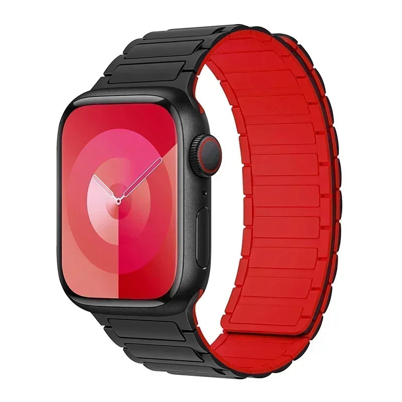 Silicone Strap for Apple Watch 46mm 42mm 49mm 45mm 41mm 44mm 40mm Magnetic Band for lWatch Ultra 2 Series 10 9 8 7 6 SE 5 4 3