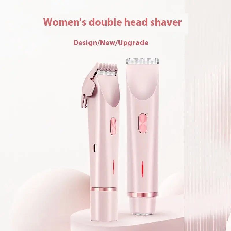 2 In 1 Hair Remover Women's Double Head Shaver Private Pubic Hair Trimmer Electric Razor Wet Dry Electric Body Hair Eyecatsher