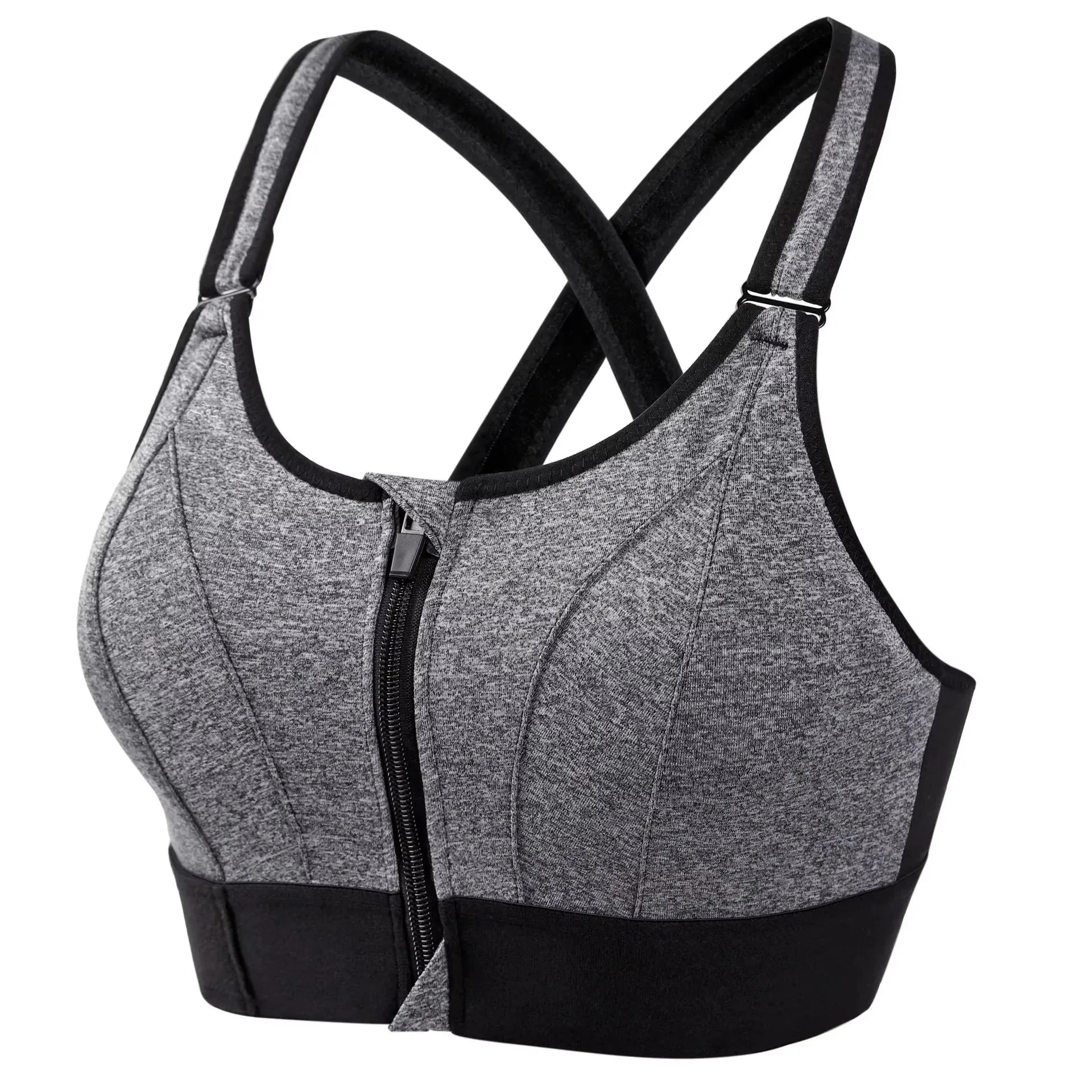 Women's Sports Bra - Front Zipper Athletic Fitness Bra