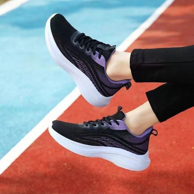 2025 Breathable Lace-up Running Shoes for Women Air Cushion Athletic Sneakers Lightweight Air Mesh Outdoor Sports Training Shoes