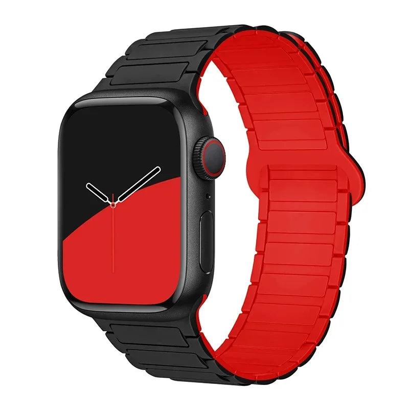 Magnetic Loop for Apple Watch Bands 44mm 40mm 49mm 45mm 41mm 38mm Silicone Bracelet iWatch Series 9 8 7 6 5 4 3 Se ultra 2 strap