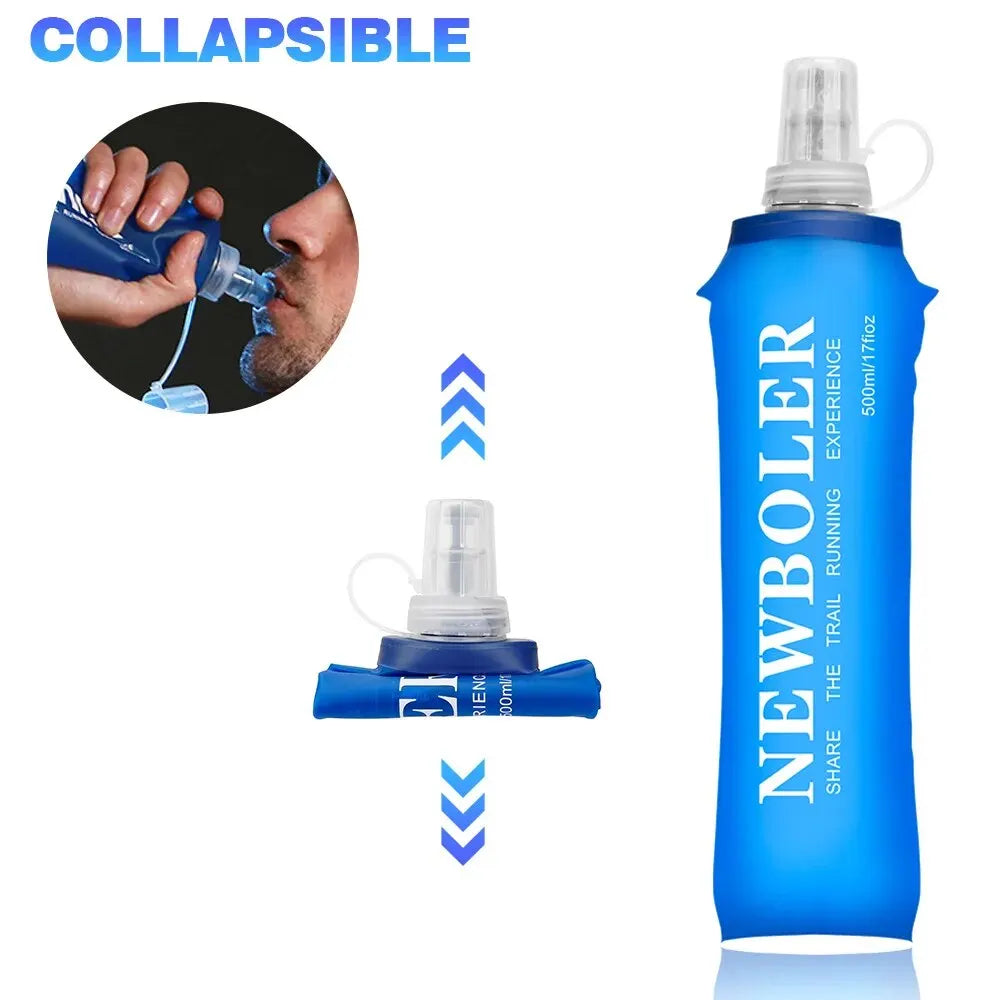 Collapsible Water Bottle - Soft Flask for Running & Camping