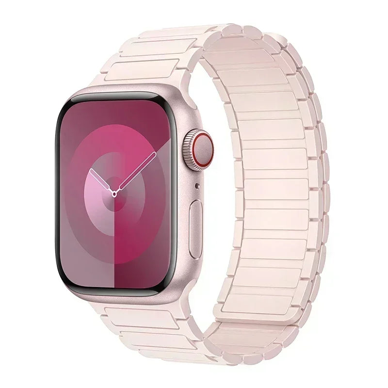Silicone Strap for Apple Watch 46mm 42mm 49mm 45mm 41mm 44mm 40mm Magnetic Band for lWatch Ultra 2 Series 10 9 8 7 6 SE 5 4 3