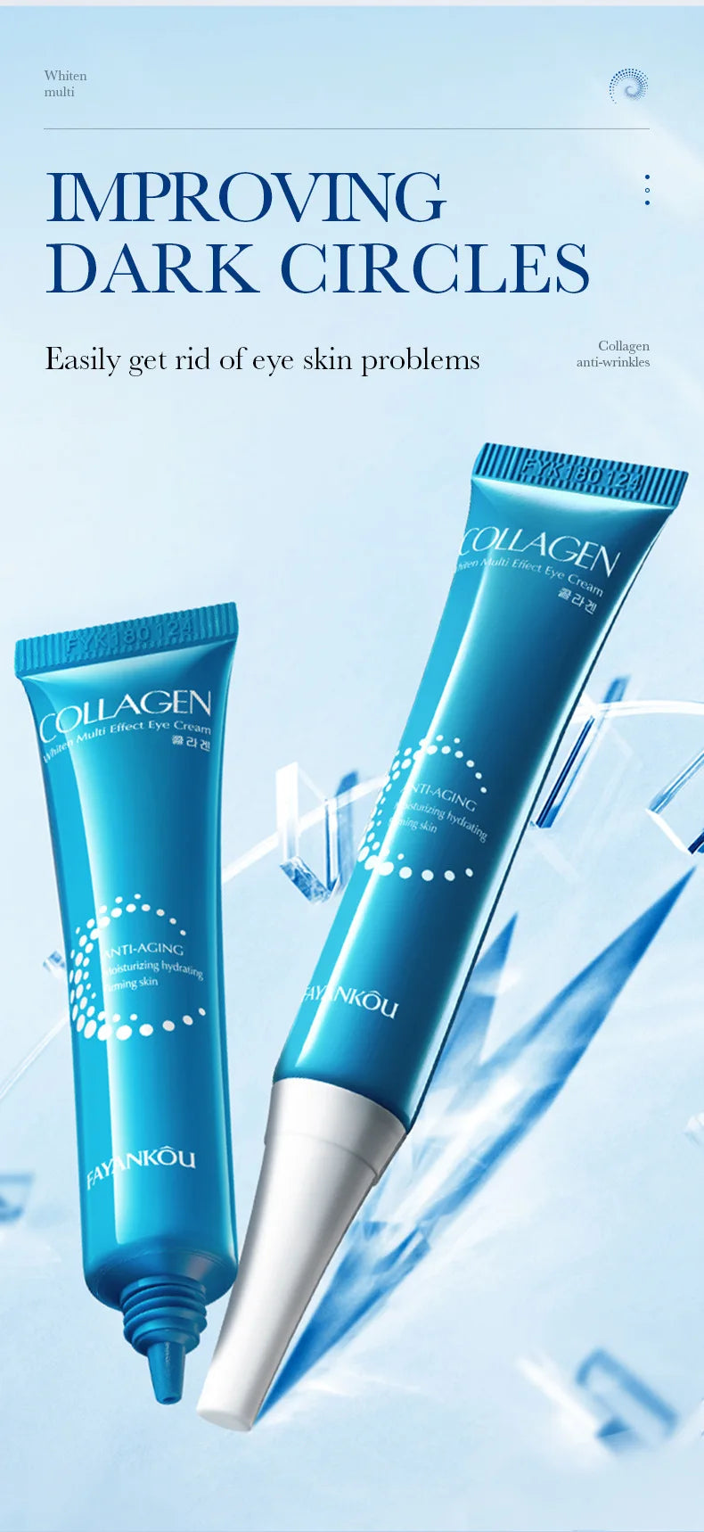 60pcs/box Crystal Collagen Eye Mask Anti Dark Circles Remove Eye Bags Firming Moisturizing Eye Patches Gel Pads Eyes Skin Care