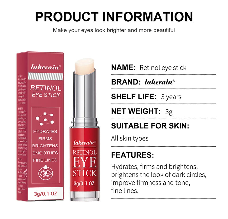 Retinol Eye Cream Lightening Dark Circles Firming Skin Instant Eye Repair Serum Stick for women Women Eyes Care