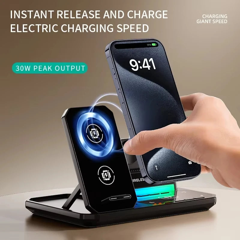 Wireless fast charging is used for 30W fast charging of mobile phones, watches, and headphones
