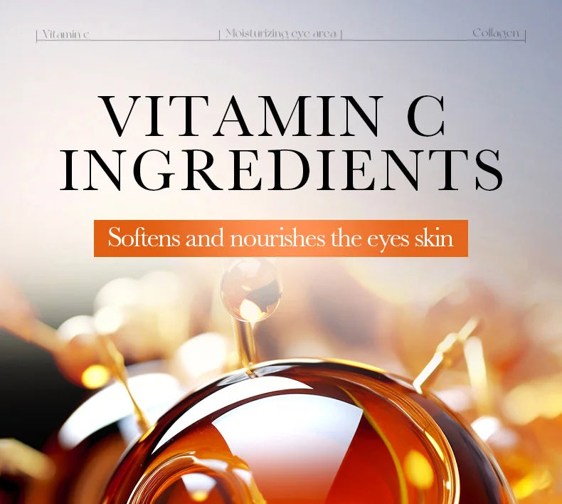 80pcs BIOAQUA Vitamin C Crystal Collagen Eye Mask Anti Dark Circles Whitening Anti-Wrinkles Moisturizing Anti-Aging Eye Patches