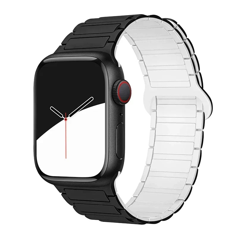 Magnetic Loop for Apple Watch Bands 44mm 40mm 49mm 45mm 41mm 38mm Silicone Bracelet iWatch Series 9 8 7 6 5 4 3 Se ultra 2 strap