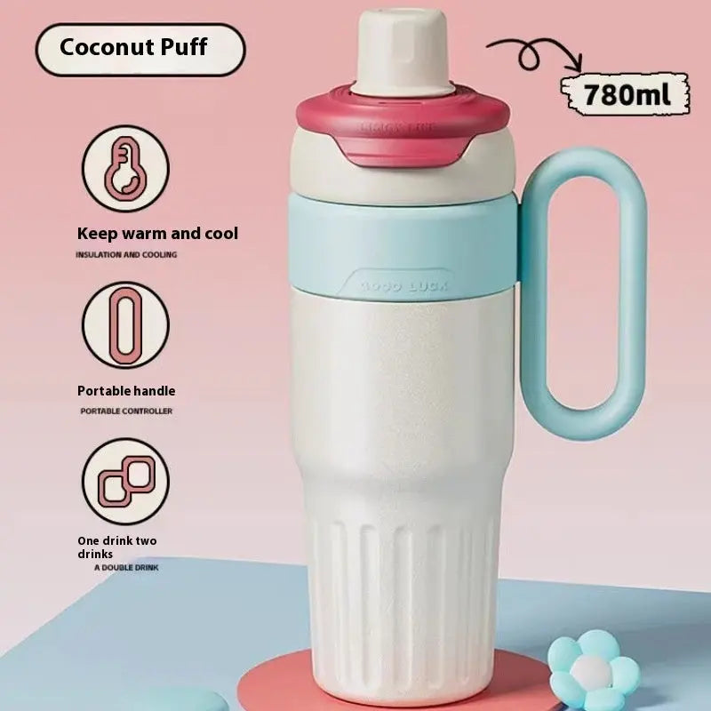 780ml Thermal Cup - Stainless Steel Coffee Thermos with Straw - Eyecatsher Eyecatsher