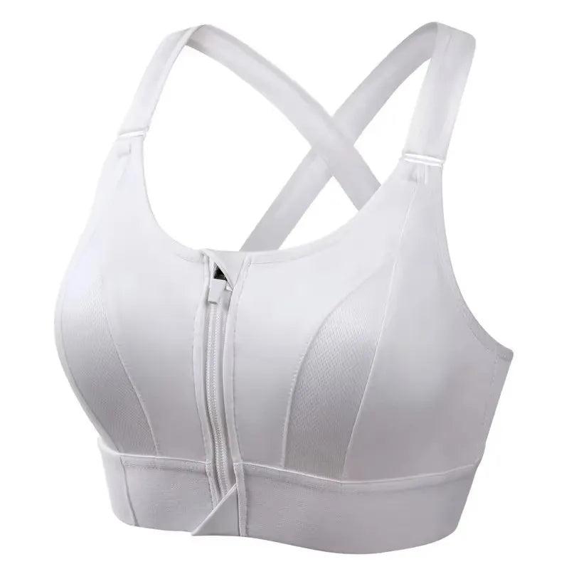 Women's Sports Bra - Front Zipper Athletic Fitness Bra