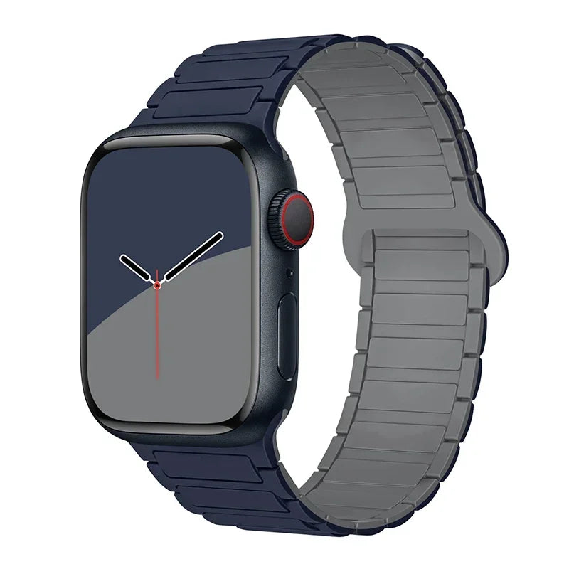 Magnetic Loop for Apple Watch Bands 44mm 40mm 49mm 45mm 41mm 38mm Silicone Bracelet iWatch Series 9 8 7 6 5 4 3 Se ultra 2 strap